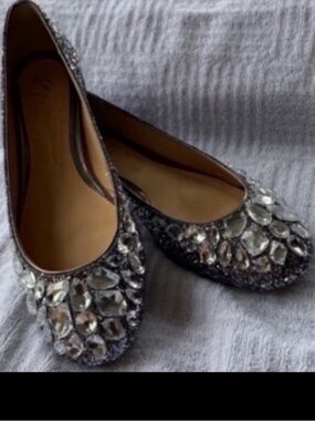 💕HP💕 Badgley Mischka Jewel Sparkle Crystal Embellished Ballet Flats Sz 6 NWT
